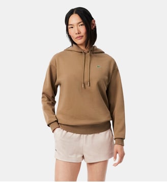 Sweatshirt à capuche oversize molleton - Lacoste - Marron