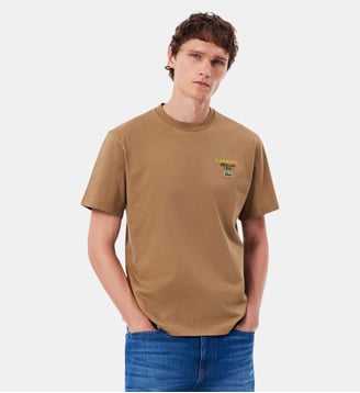 T-shirt jersey imprimé tennis broderie - Lacoste - Marron