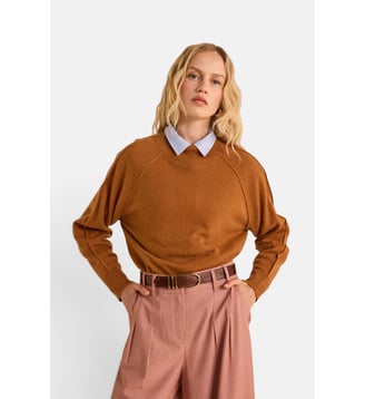 Pull À Manches Longues En Cachemire Achille - Maison 123 - Cannelle