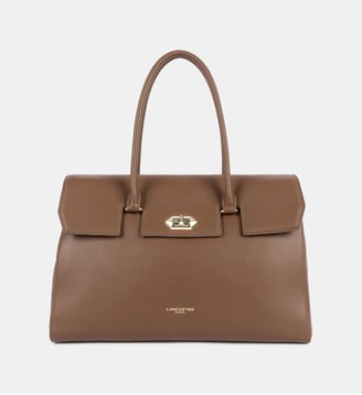 Très grand sac cabas épaule Milano Cosmos en cuir - Lancaster - Châtaigne
