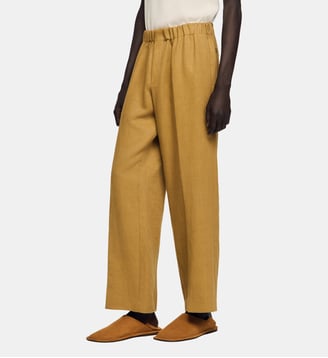Pantalon large en lin élastiqué - Sandro - Noix