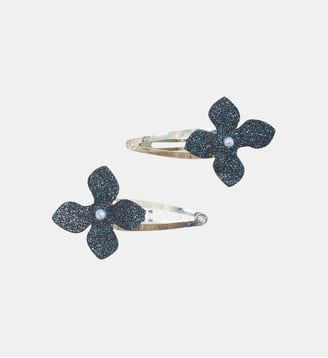 Barrette -  métal fleurs paillettes - Tartine Et Chocolat - Marine