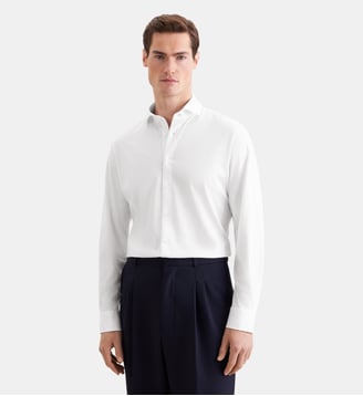 Chemise en jersey 1/1 Shaped Col Kent - Seidensticker - Blanc