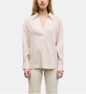 Blouse rayée à col chemise - LOUANNE - Gerard Darel - Nude