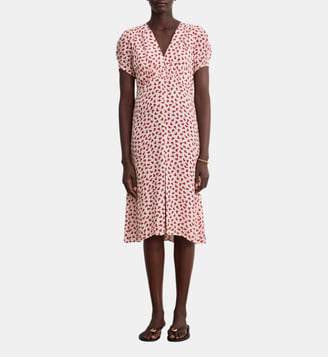 Robe cintrée à fleurs - AUDREY - Pablo - Naturel