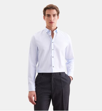 Chemise d'affaires 1/1 Slim Col boutonné - Seidensticker - Bleu
