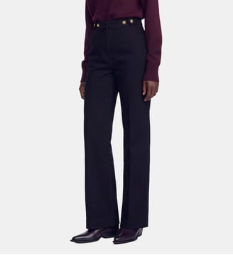 Jean large taille haute - Sandro - Noir