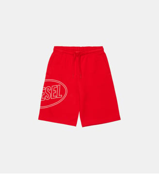 Short en molleton avec logo - Diesel Kids - Rouge