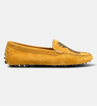 Mocassin driver hampton - cuir velours - Fairmount - Jaune