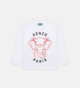 T-shirt manches longues coton - Kenzo Kids - Blanc
