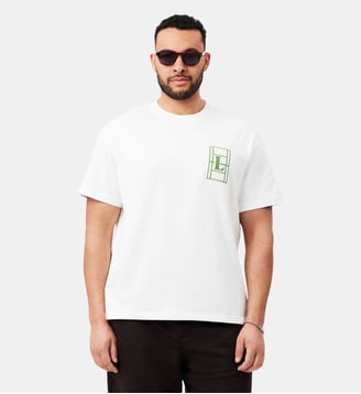 T-shirt brodé jersey épais - Lacoste - Blanc