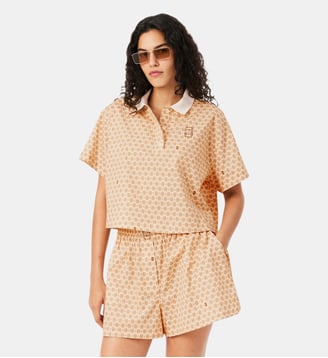 Polo imprimé tennis oversize - Lacoste - Noir, vert et bleu