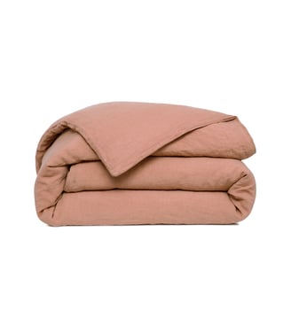 Housse de couette  en lin lavé - Desforges - Marron