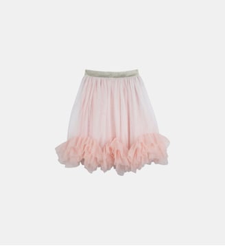 Jupe en tulle avec volants - Billieblush - Écru