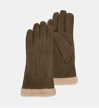 Gants en cuir de chèvre velours, doublés en imitation fourrure Isotoner