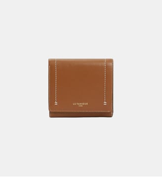 Petit portefeuille à rabat Louison en cuir lisse - Le Tanneur - Camel