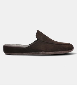 Pantoufle mule ouverte - - Manfield - Marron foncé