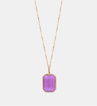 Collier long réglable   - Louise - Satellite - Mauve