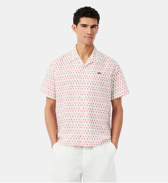Chemise imprimé Édition Roland-Garros - Lacoste - Blanc et marron