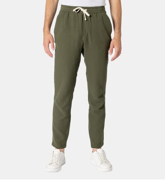 Pantalon en gaze de coton kaki - Atelier Privé - Kaki