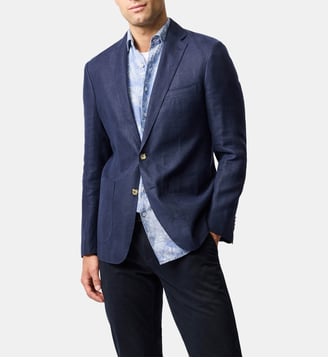 Veste blazer slim en laine et lin The Cascades - Rodd & Gunn - Bleu nuit