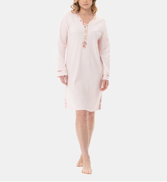 Chemise de nuit en coton GEORGIA 101 - Lingerie Le Chat - Rose