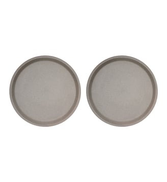 Assiette en terre cuite à décor rond - OYOY - Gris