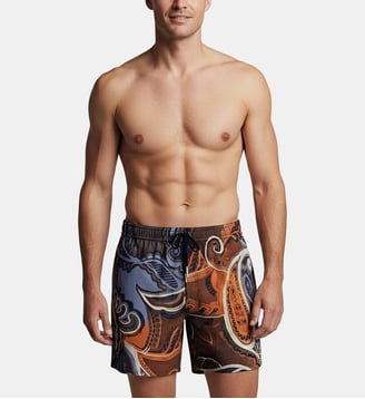 Short de bain avec imprimé cornes d'abondance - Impetus - Orange