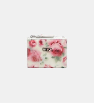 Petit portefeuille en PU brillant imprimé - Diesel - Blanc et rose