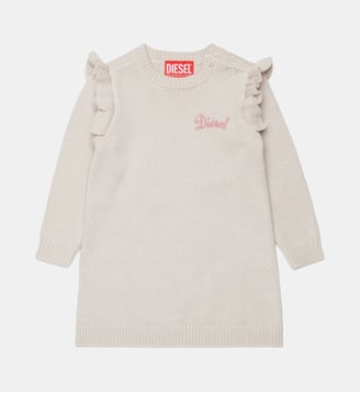 Robe en maille avec logo brodé Diesel Kids