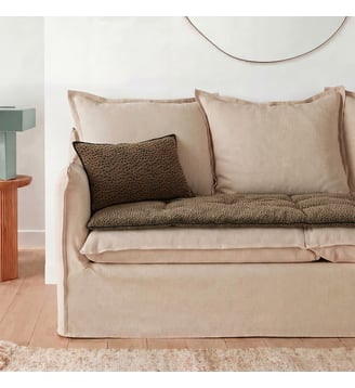 Matelas d'assise en velours ciselé - La Redoute Interieurs - Marron