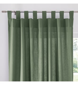 Rideau pur coton finition pattes - La Redoute Interieurs - Vert eucalyptus