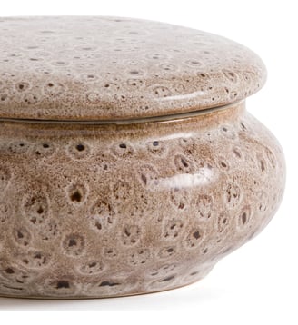 Boîte ronde en céramique Ø13 cm - La Redoute Interieurs - Taupe