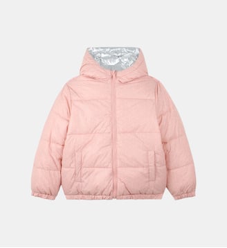 Doudoune réversible en polyester - Kenzo Kids - Gris et rose