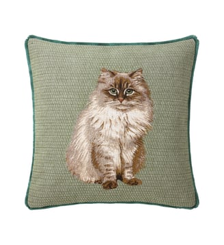 Housse de coussin en coton - Yves Delorme - Vert