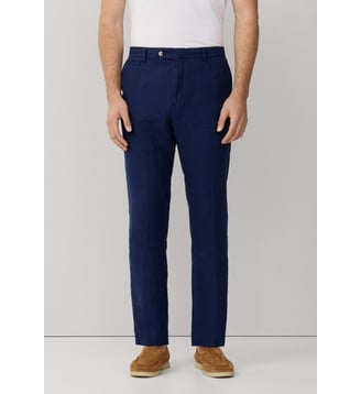 Chino Kensington Coupe Slim En Lin - Hackett London - Navy
