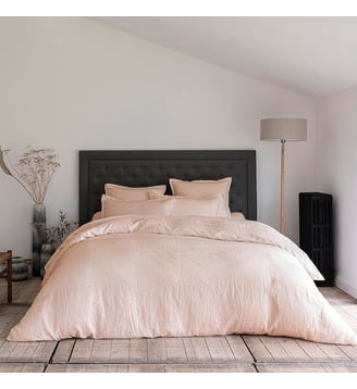 Housse De Couette Lin Lavé Lina - Anne de Solène - Rose pâle