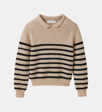 Pull laine mérinos Fille - Cyrillus X les 3 Tricoteurs - Cyrillus - Bleu foncé
