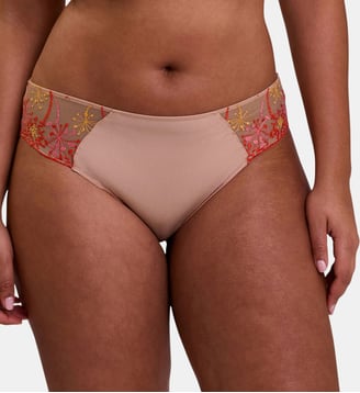 Slip Georgia - Sans Complexe - Broderie multicolore fond tuscany