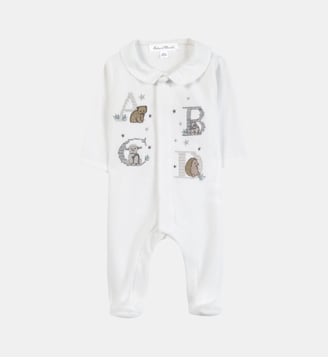 Pyjama -  coton velours brodé - Tartine Et Chocolat - Écru