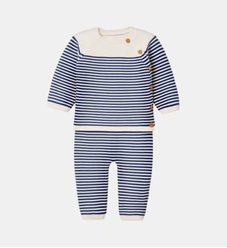 Ensemble en tricot  - Coton biologique - Cyrillus - Rayure bleue