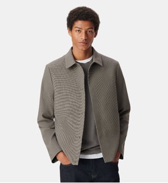Veste de costume motif pied-de-puce - Ikks - Marron havane
