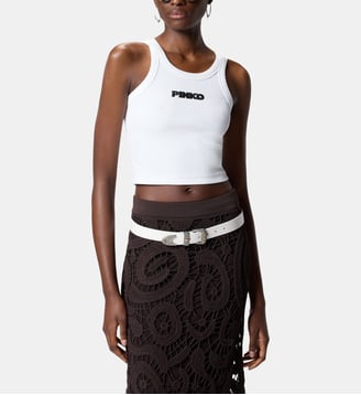 Débardeur cropped à logo pinko - Pinko - Blanc