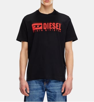 T-shirt avec logo Diesel effet flou - Diesel - Noir