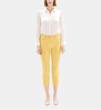 Pantacourt mason - Motif uni - Coupe slim - Caroll - Citron