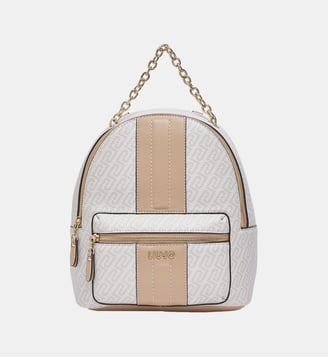 Sac à dos avec détail chaîne - Liu Jo - Blanc et beige