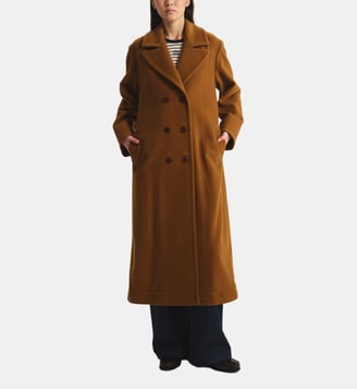 Manteau Denise en lainage à chevrons - Ines de la Fressange Paris - Vicuna