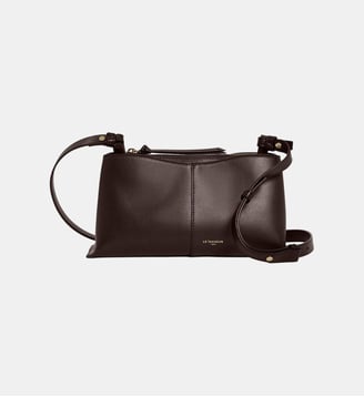 Petit sac bandoulière Félicie en cuir lisse - Le Tanneur - Marron arabica