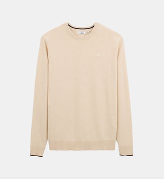 Pull avec col rond uni - Serge Blanco - Beige