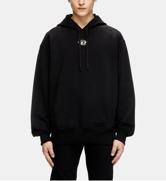 Sweat-shirt à capuche oversize avec logo métallisé - Diesel - Noir